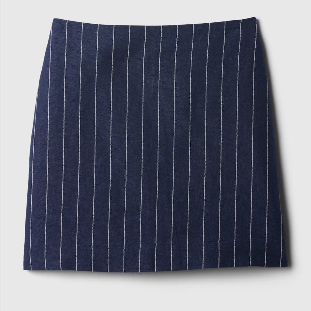 NWT Gap Navy Linen-Cotton Mini Skirt